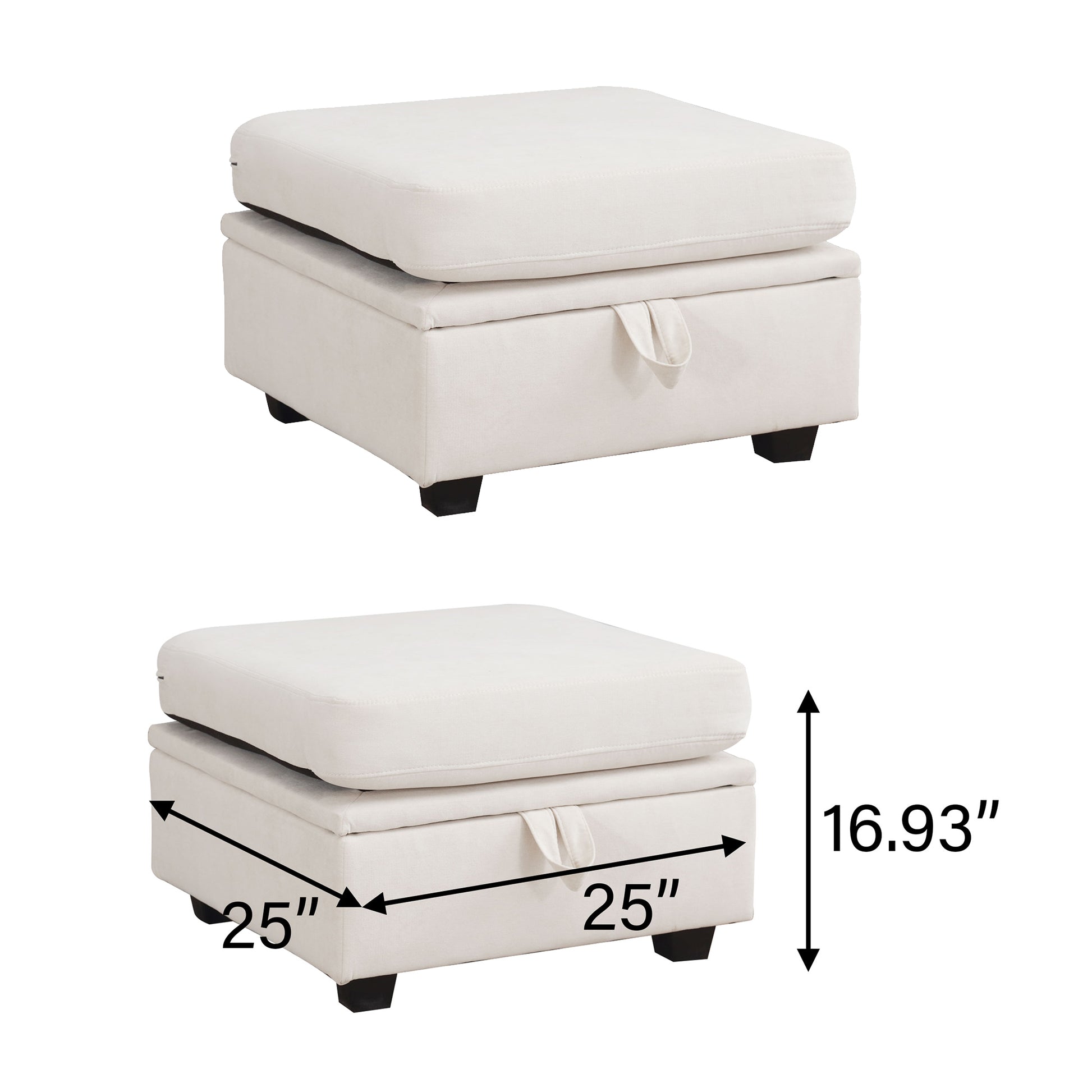 Modular Sectional Sofa, Convertible Sofa Couch With Storage, Sleeper Sectional Sofa Set, Flexible Modular Combinations Fabric Couch For Living Room Beige Wood Soft Heavy Duty Fabric