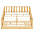 Queen Size Bed Floor Bed With Safety Guardrails And Door For Kids, Natural Expect Arrival Date 2024.7.26 , Old Sku W158090701 Queen Natural Pine