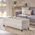 Juliana Storage Ottoman Light Grey Fabric