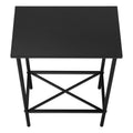 Accent Table, Side, End, Narrow, Small, 2 Tier, Living Room, Bedroom, Black Laminate, Black Metal, Contemporary, Modern Black Particle Board