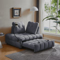 Modern Sofa Velvet Pull Out Bed,Independently Removable Backrest, Have Usb Port And Swivel Phone Stand ,Gray Gray Wood Velvet 2 Seat