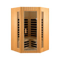 Two Person Hemlock Indoor Far Infrared Sauna Room Natural Wood Metal & Wood