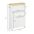 Kleankin Slim Bathroom Cabinet With Wheels