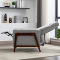 Wood Framed Upholstered Recliner Chair Adjustable Home Theater Seating With Thick Seat Cushion And Backrest Modern Living Room Recliners, Gray Old Sku:Pp289527Aae Gray Linen