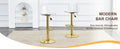 Modern Minimalist Bar Chairs And Bar Stools. Can Rotate 360 And Adjust Lifting. Pet Backrest And Pu Seats. Set Of 2. Suitable For Bars, Restaurants, And Front Desk Cashiers. Gold Set Of 2 Pu