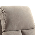 Grey Recliner With Cup Holder Grey Linen Manual Handle Metal Primary Living Space Tight Back Handle Pillow Top Arms Fabric Metal