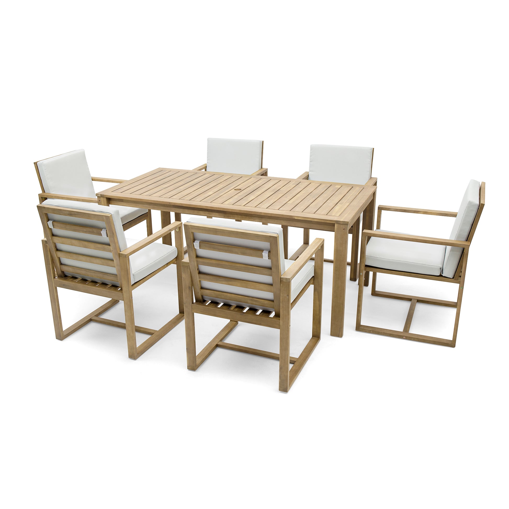 Patio Dining Set Outdoor Dining Table and Chair Set yes-light teak-weather resistant frame-water