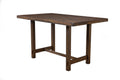 Wooden Rectangular Pub Height Dining Table With A Distressed Finish, Brown Brown Solid Wood