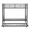 Heavy Duty Sturdy Meta Twin Over Twin Bunk Bed L Noise Reduced Safety Guardrail No Box Spring Needed,Black Twin Black Metal