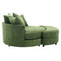 Orisfur. 360 Swivel Accent Barrel Chair With Storage Ottoman & 4 Pillows, Modern Chenille Leisure Chair Round Accent For Living Room, Green Green Foam Chenille