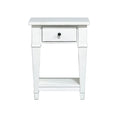 Coastal White 1 Drawer Nightstand White Engineered Wood