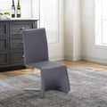 Fullyupholstered Metal Frame Dining Chair, Set Of 2, Gray Gray Metal
