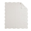 Oversized Quilted Throw With Soped Edges White 60X72
