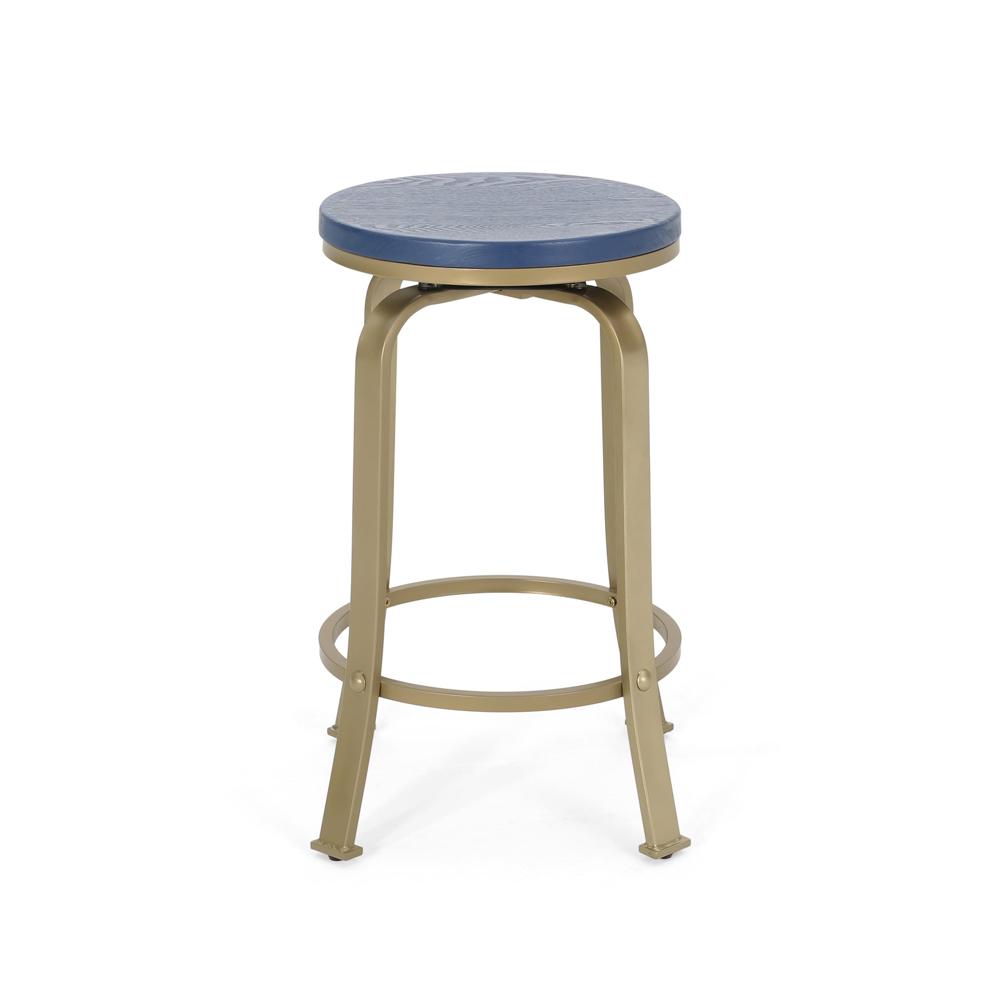 Counter Stool2Pcs Set Blue Metal