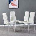 White Modern Minimalist Dining Chair Fireproof