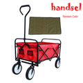 Folding Wagon Garden Shopping Beach Cart Red Red Metal