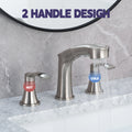 Widespread Pull Out Sprayer Bathroom Faucet, 2 Handle Bathroom Sink Faucet Two Brushed Nickel Pull Out Deck Mounted Widespread Faucets Nickel Stainless Steel