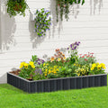 Outsunny 8.5' X 3' X 1' Raised Garden Bed, Galvanized Metal Planter Box For Vegetables Flowers Herbs, Dark Gray Dark Gray Steel