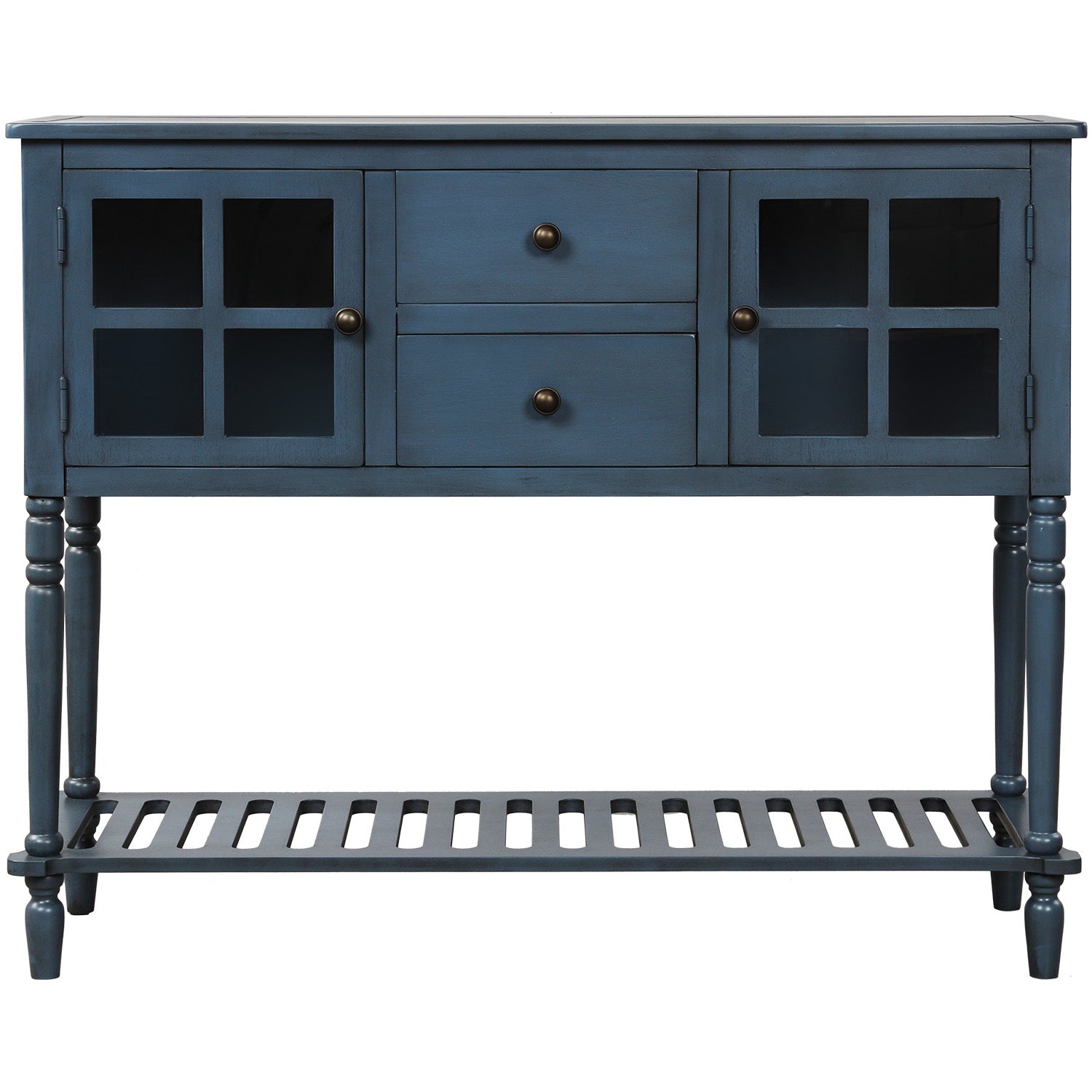 Sideboard Console Table with Bottom Shelf antique navy-solid wood