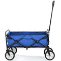 Folding Wagon Garden Shopping Beach Cart Blue Black Blue Marble Metal