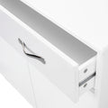 Three Doors Side Table White - White Mdf