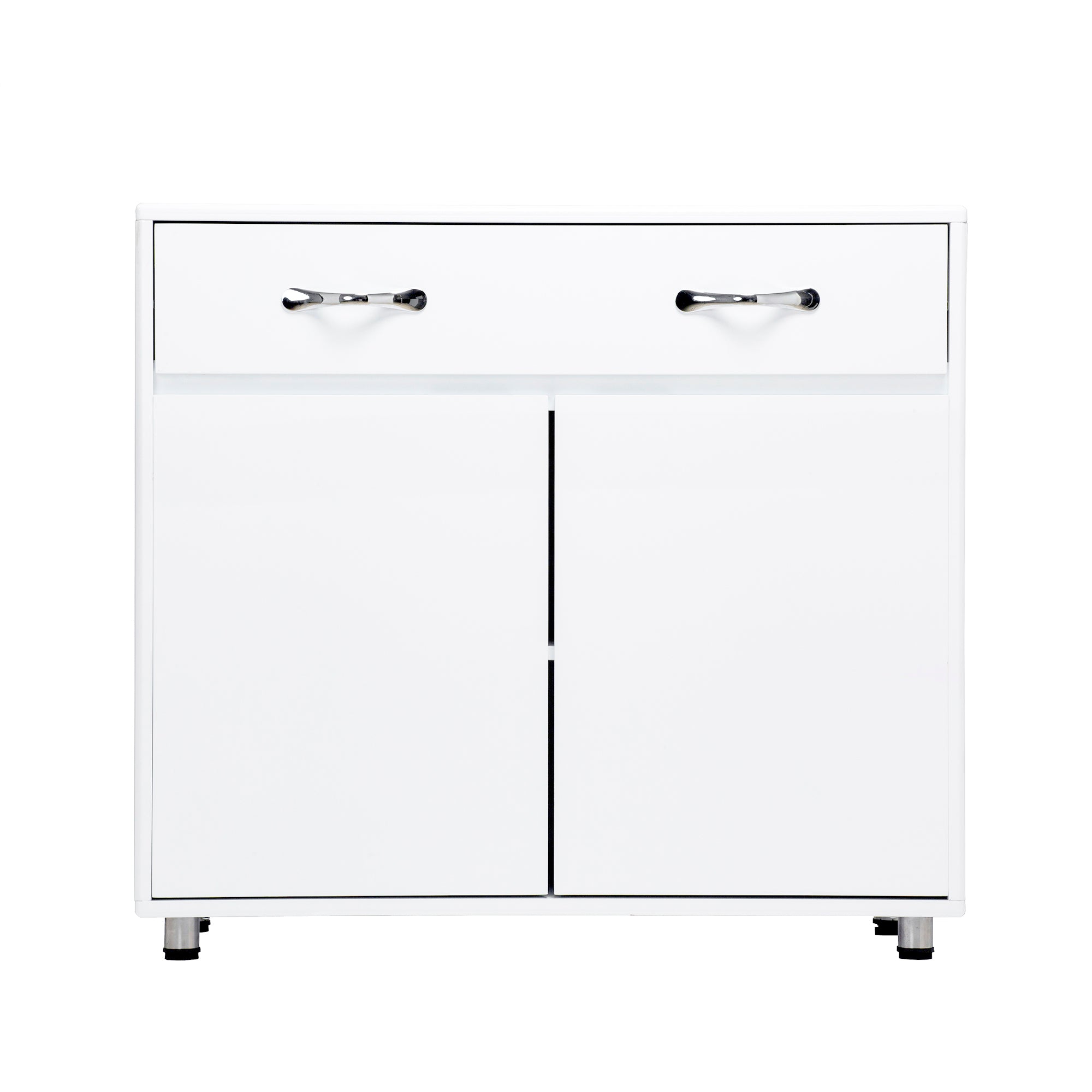 Two door Side Table White white-mdf
