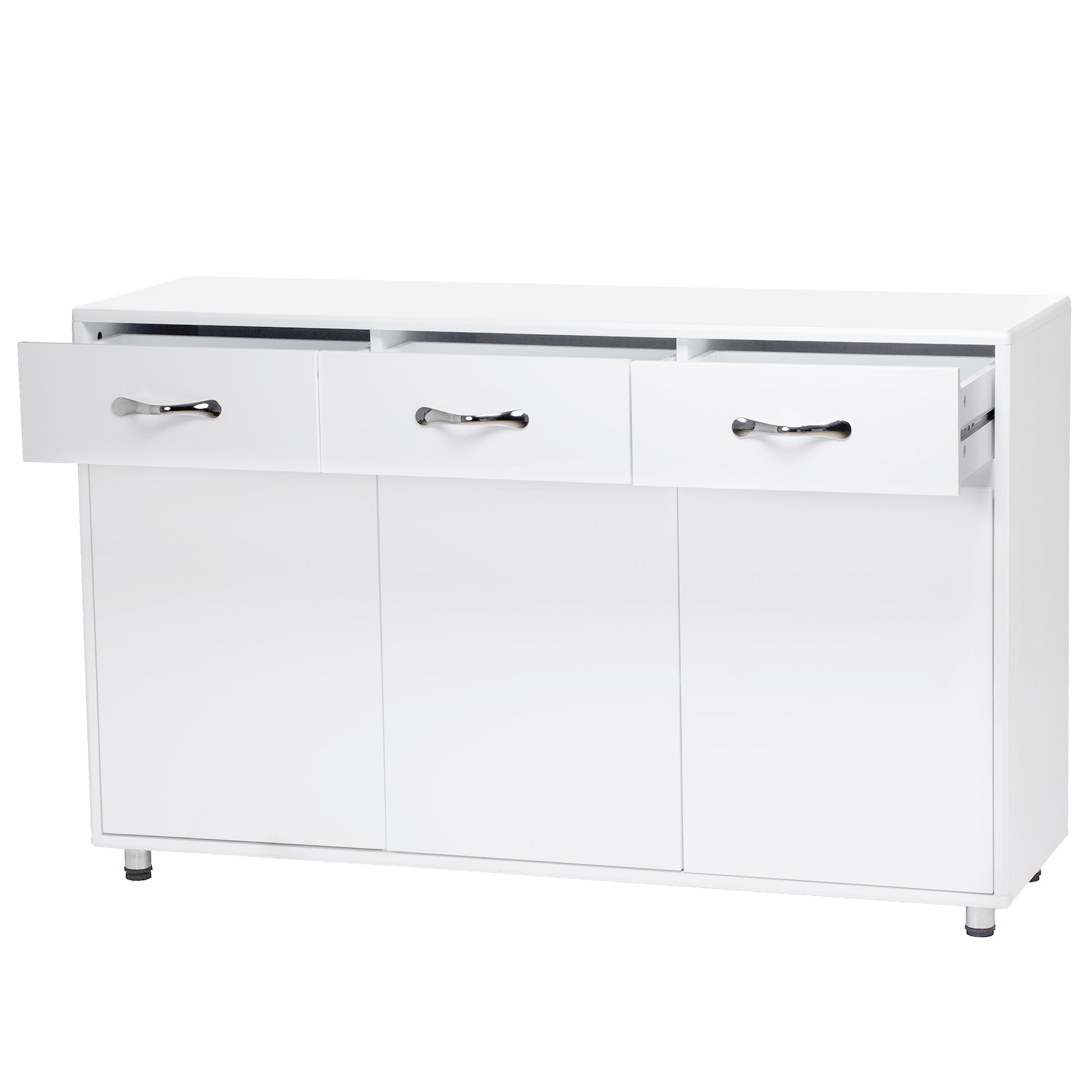 Three Doors Side Table White - White Mdf