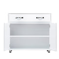 Two Door Side Table White White Mdf