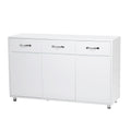 Three Doors Side Table White - White Mdf