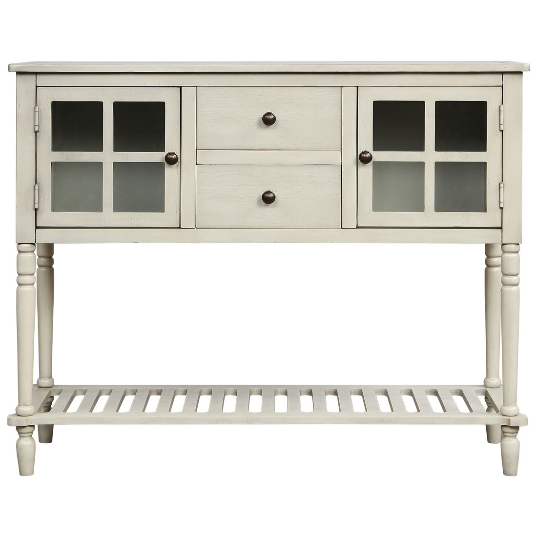 Sideboard Console Table with Bottom Shelf white-solid wood