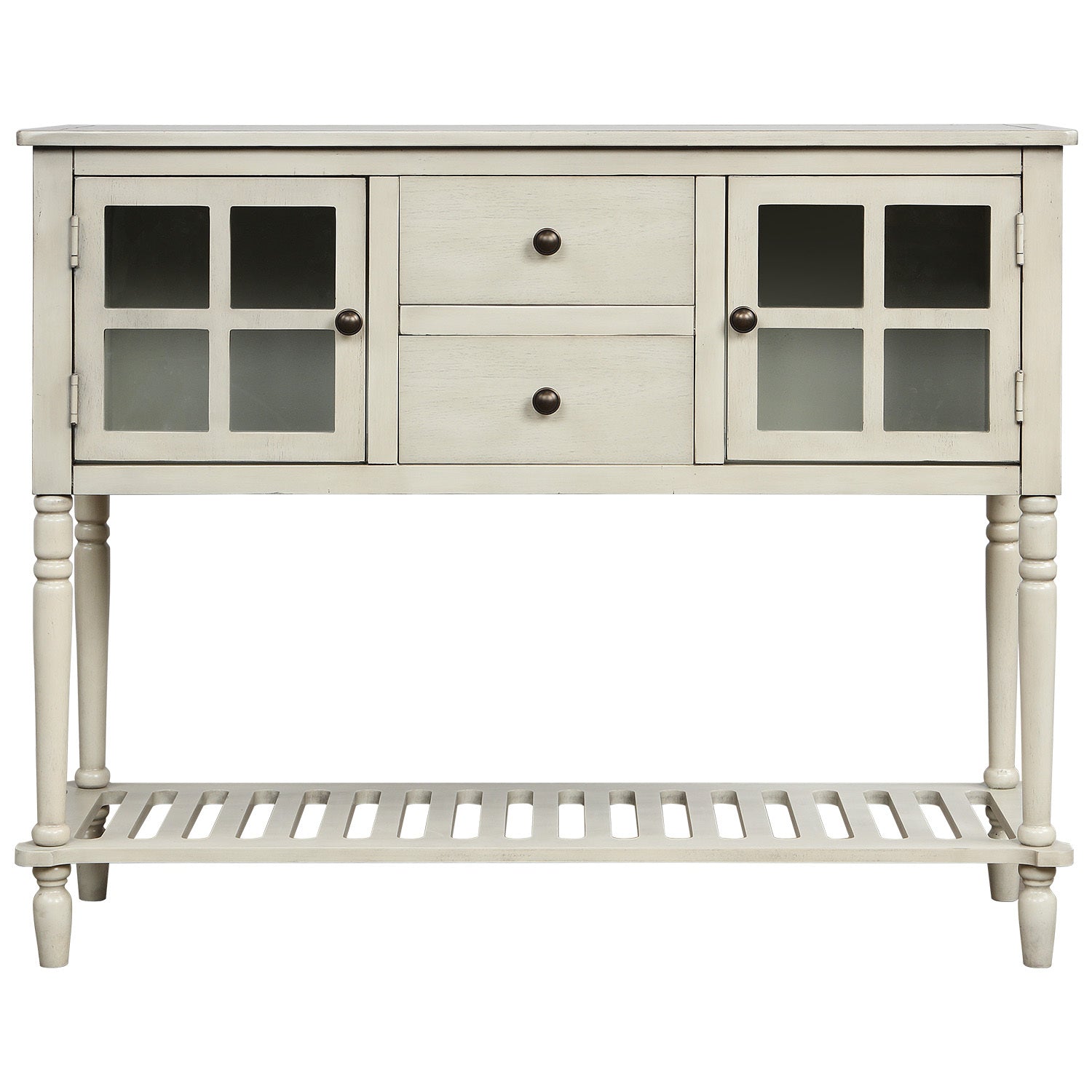 Sideboard Console Table with Bottom Shelf antique gray-solid wood