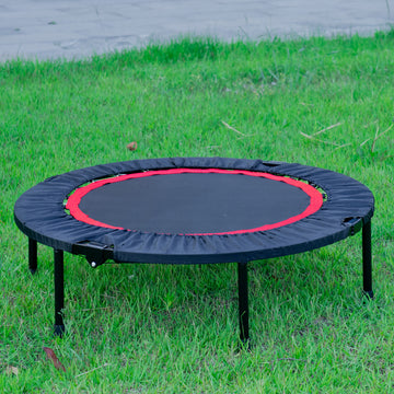 40 Inch Mini Exercise Trampoline For Adults Or Kids Indoor Fitness Rebounder Trampoline With Safety Pad Max Black Steel