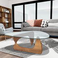 Home Modern Triangle Coffee Table Walnut Solid Wood