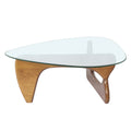 Home Modern Triangle Coffee Table Walnut Solid Wood