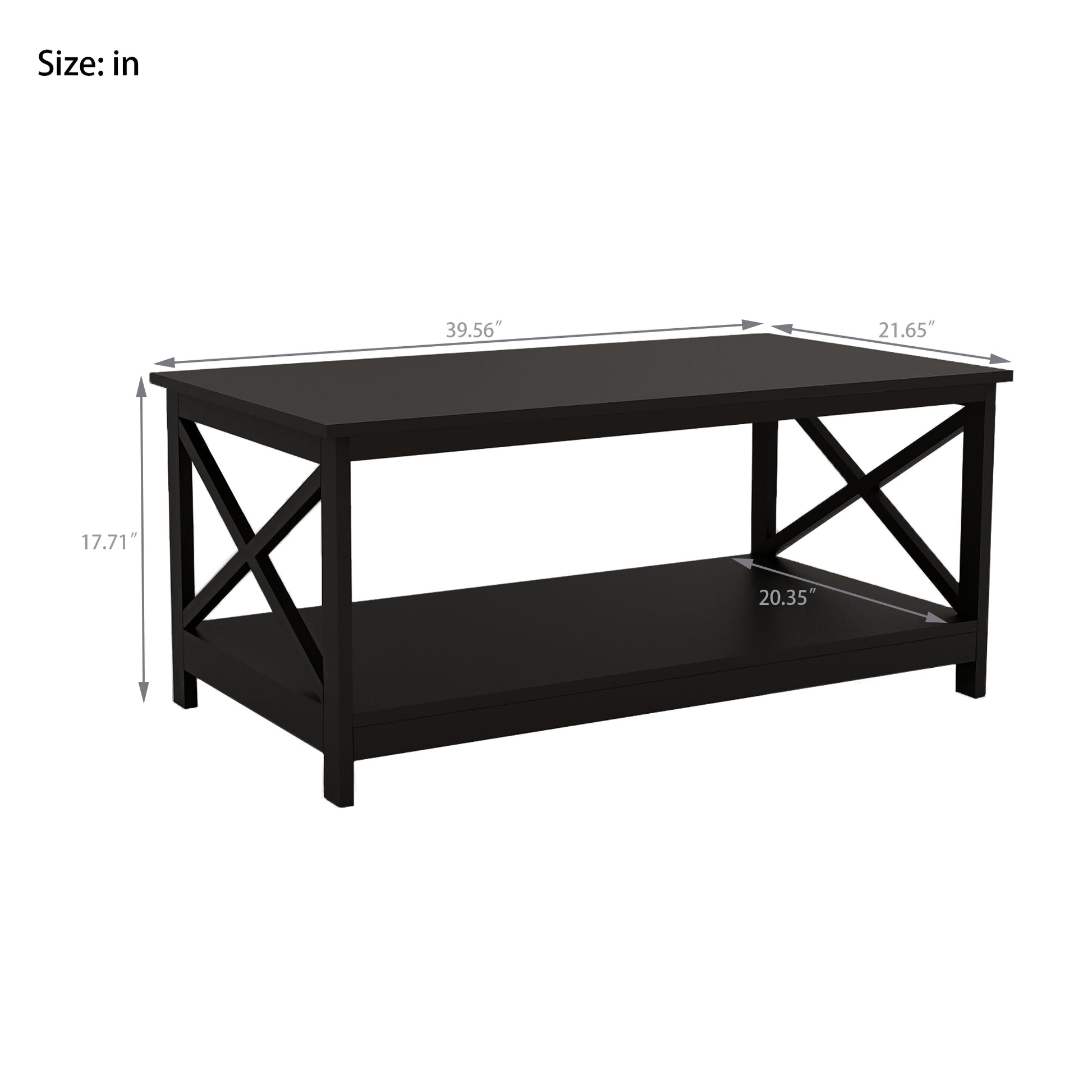 Coffee Table Oxford End Table Black Color Black Mdf