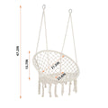 Hammock Chair Macrame Swing Max 330 Lbs Hanging Cotton Rope Hammock Swing Chair For Indoor And Outdoor Beige Cotton