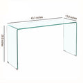 Glass Console Table, Transparent Tempered Glass Console Table With Rounded Edges Desks, Sofa Table Transparent Glass