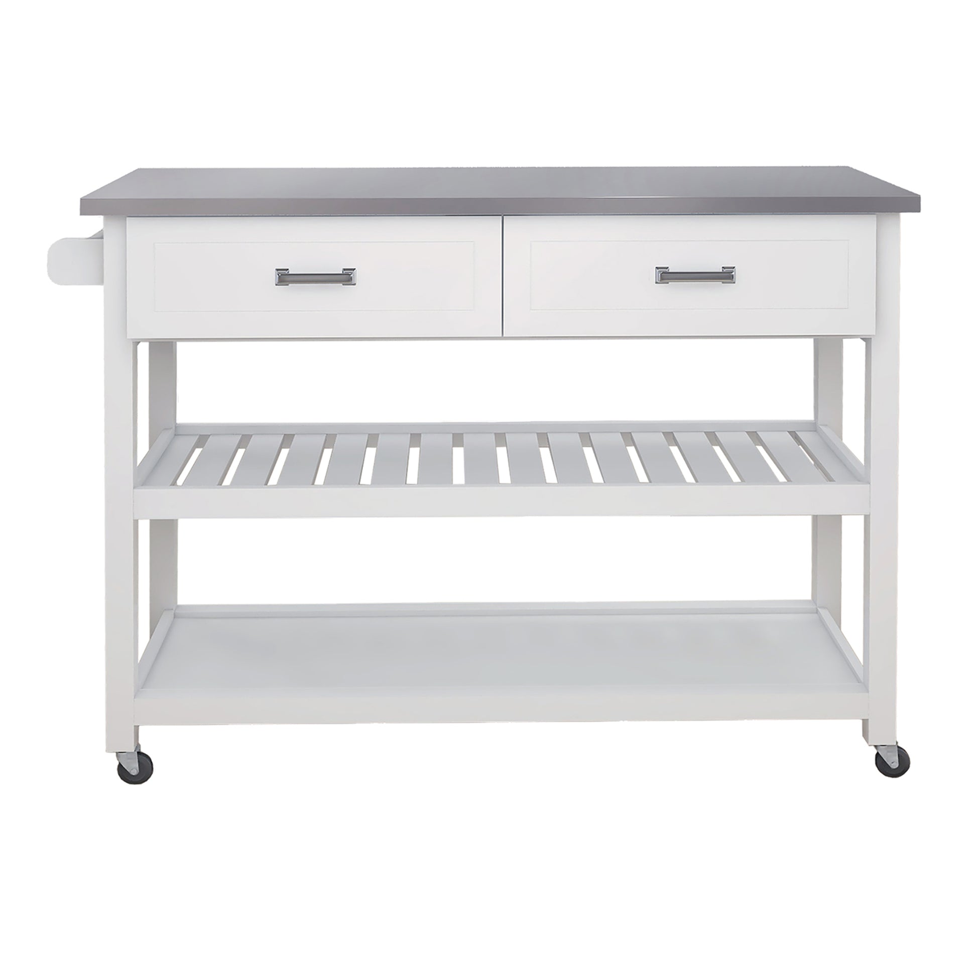 Stainless Steel Table Top White Kicthen Cart With