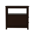 End Table Narrow Nightstand With Two Drawers And Open Shelf Brown Brown Mdf