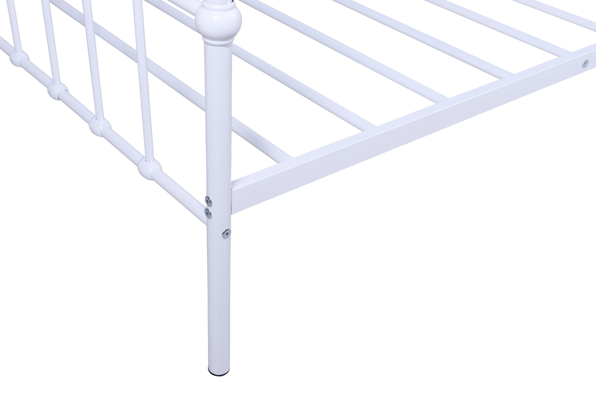 Metal Frame Daybed With Trundle White Metal
