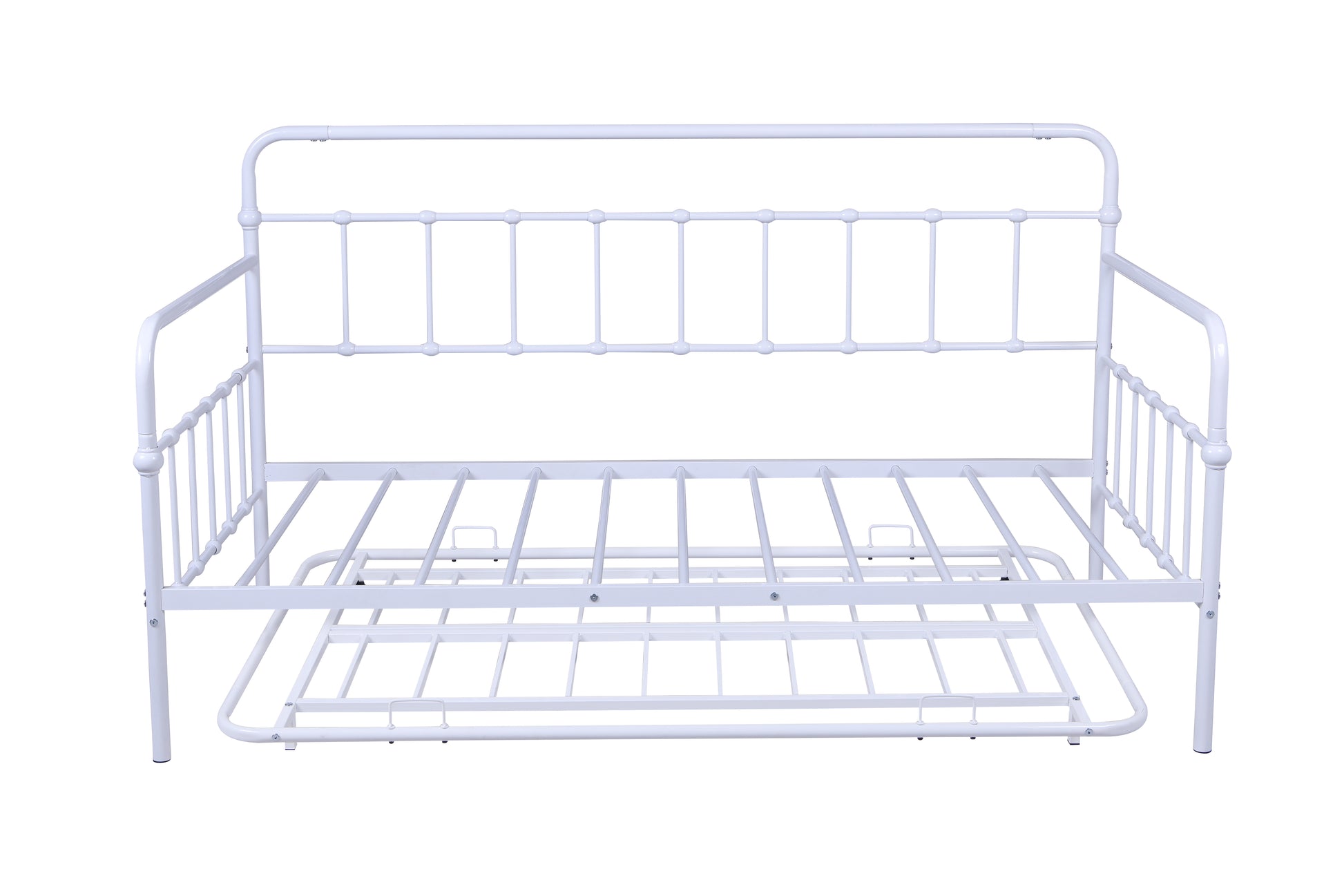 Metal Frame Daybed With Trundle White Metal
