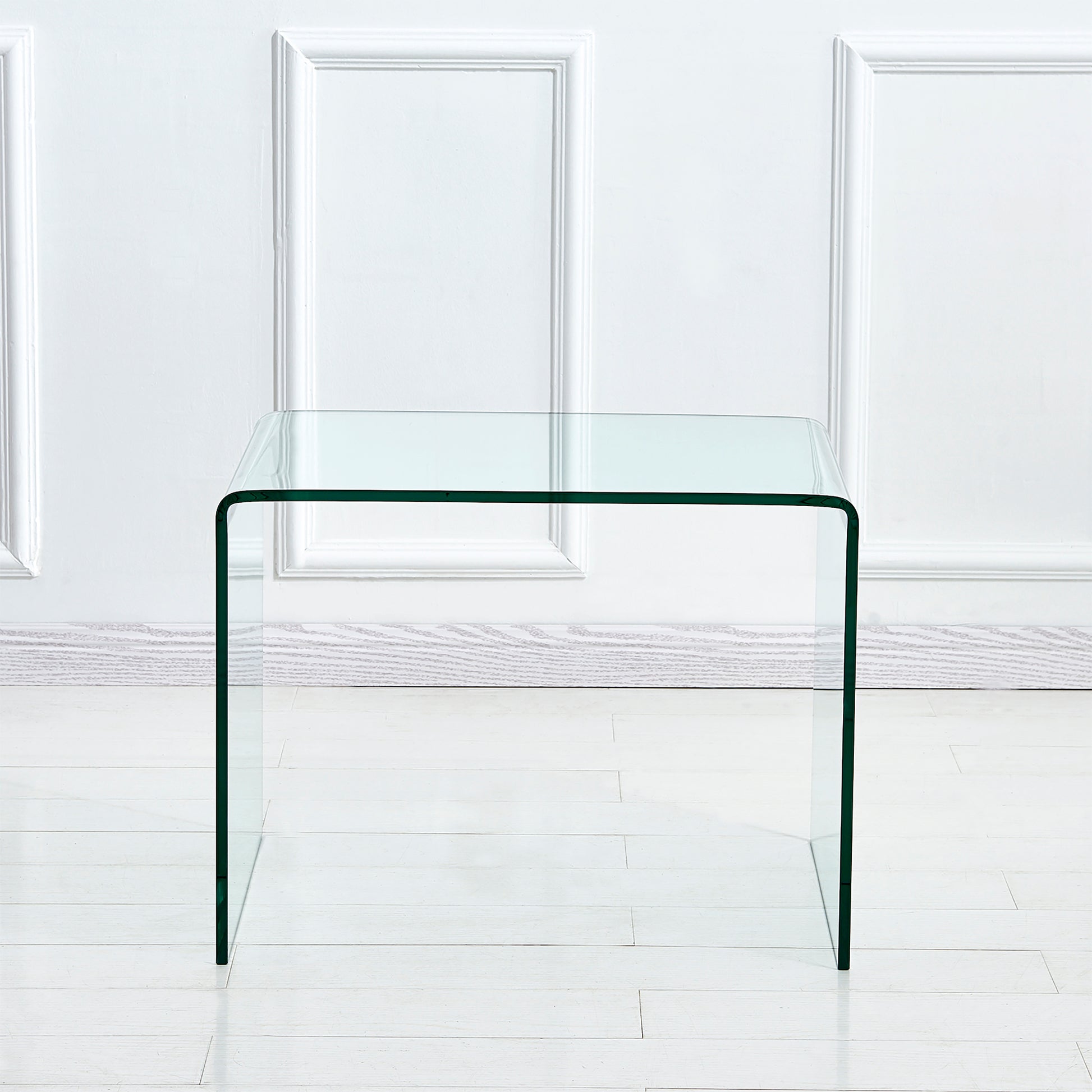Small Clear Glass Side & End Table, Tempered Glass End Table Small Coffee Table Transparent Glass