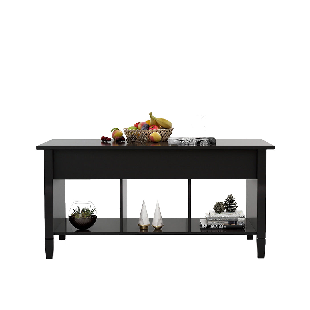 Lift Top Coffee Table Black Black Mdf