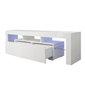 Modern White Tv Stand, 20 Colors Led Tv Stand W Remote Control Lights White 60 69 Inches Mdf