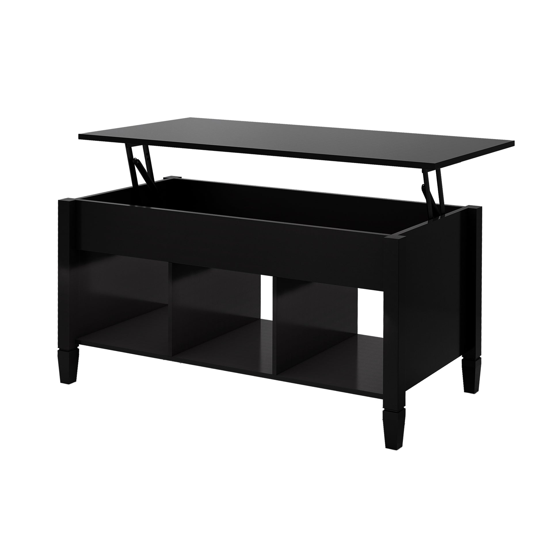 Lift Top Coffee Table Black Black Mdf