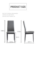 White Modern Minimalist Dining Chair Fireproof Leather Sprayed Metal Pipe Diamond Grid Pattern Restaurant Home Conference Chair Set Of 6 White Pu Leather