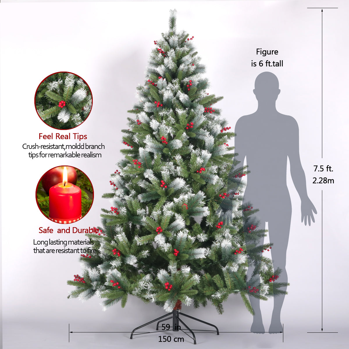 Artificial Christmas Tree Flocked Pine Needle