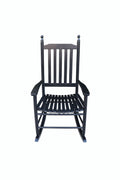 Wooden Porch Rocker Chair Black, Without Mat Black Solid Wood