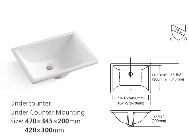 Montary 49x22inch bathroom stone vanity top