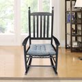 Wooden Porch Rocker Chair Black, Without Mat Black Solid Wood